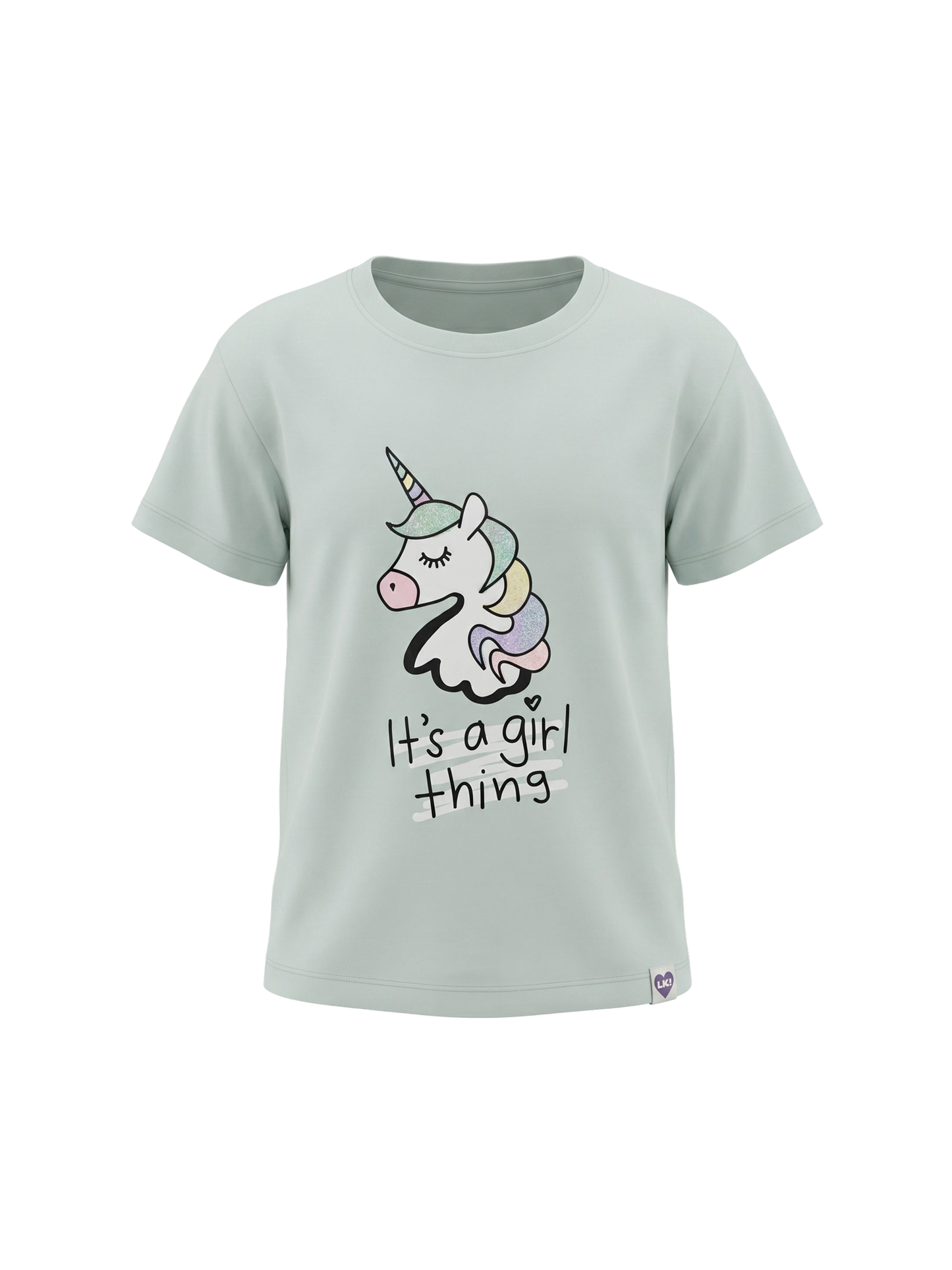 Mint Unicorn | Dekliška majica s kratkimi rokavi - ohlapen kroj