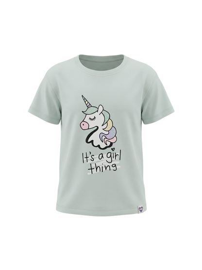 Mint Unicorn | Dekliška majica s kratkimi rokavi - ohlapen kroj