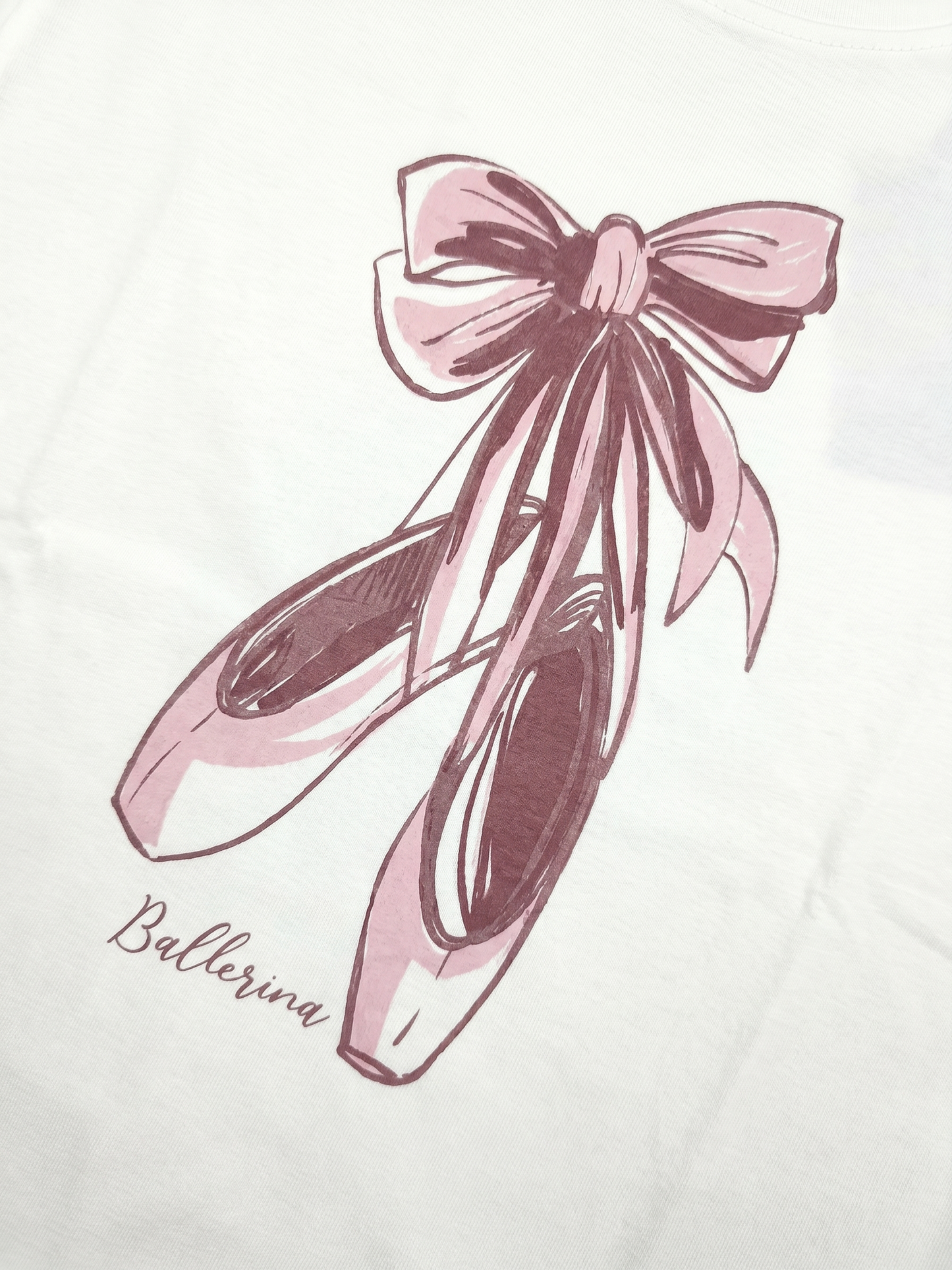 White Ballerina | Dekliška majica s kratkimi rokavi - ohlapen kroj