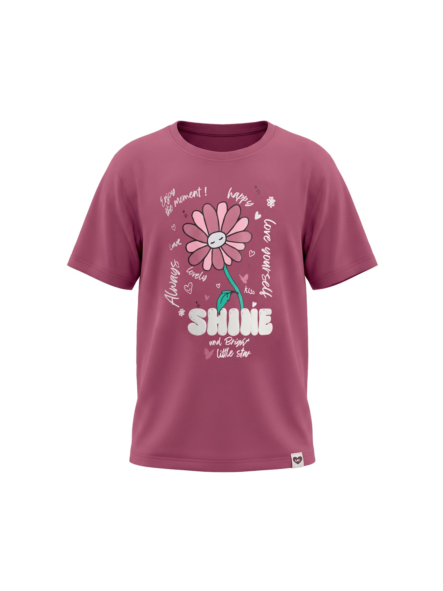 Raspberry Shine | Dekliška majica s kratkimi rokavi - ohlapen kroj