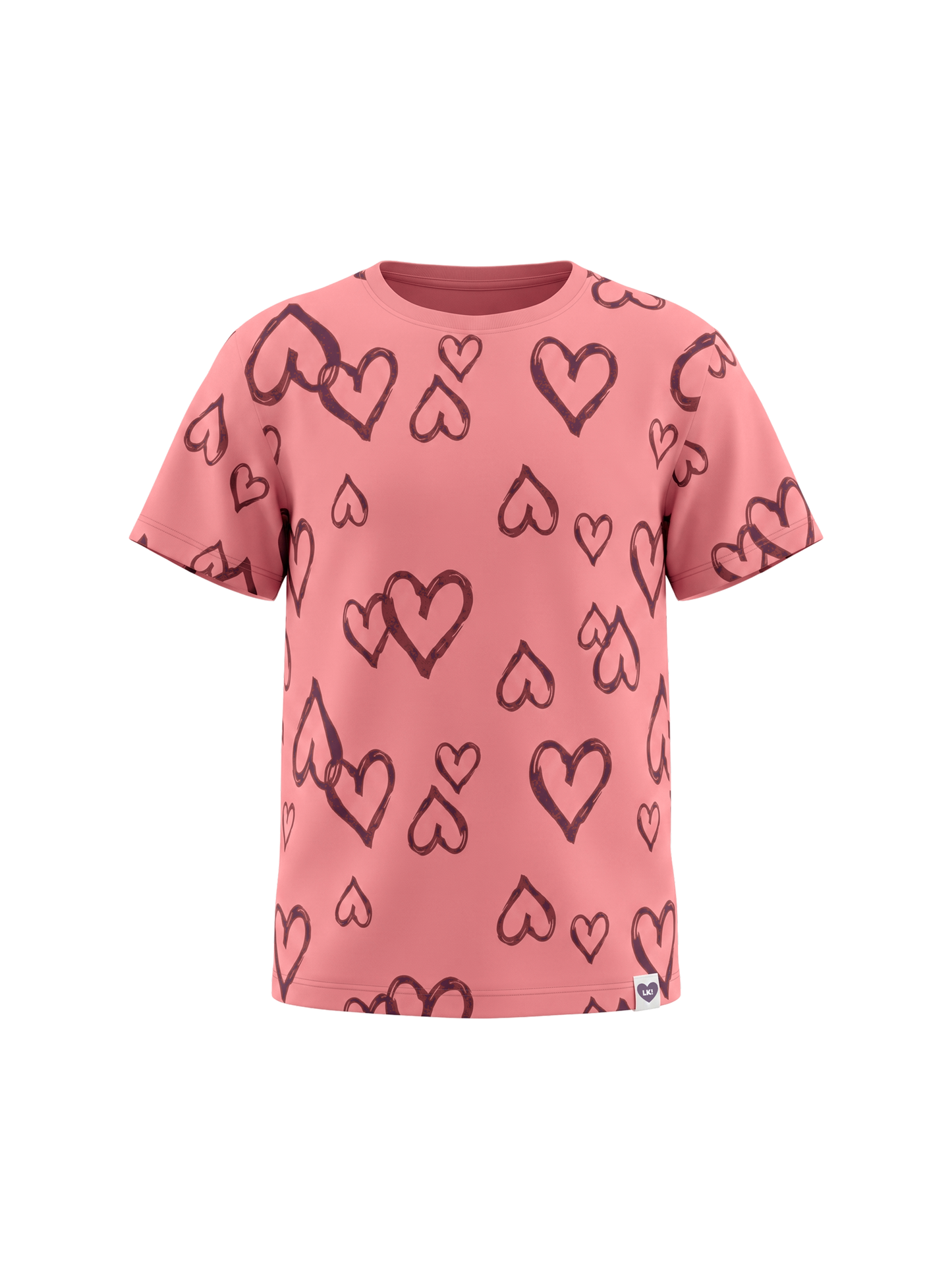 Peach Hearts | Dekliška majica s kratkimi rokavi - ohlapen kroj
