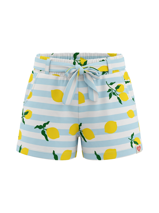 Lemon Stripe Breeze | Dekliške kratke hlače
