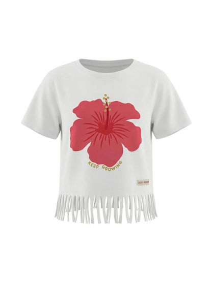 Hibiscus Fringe Dream | Dekliška majica s kratkimi rokavi