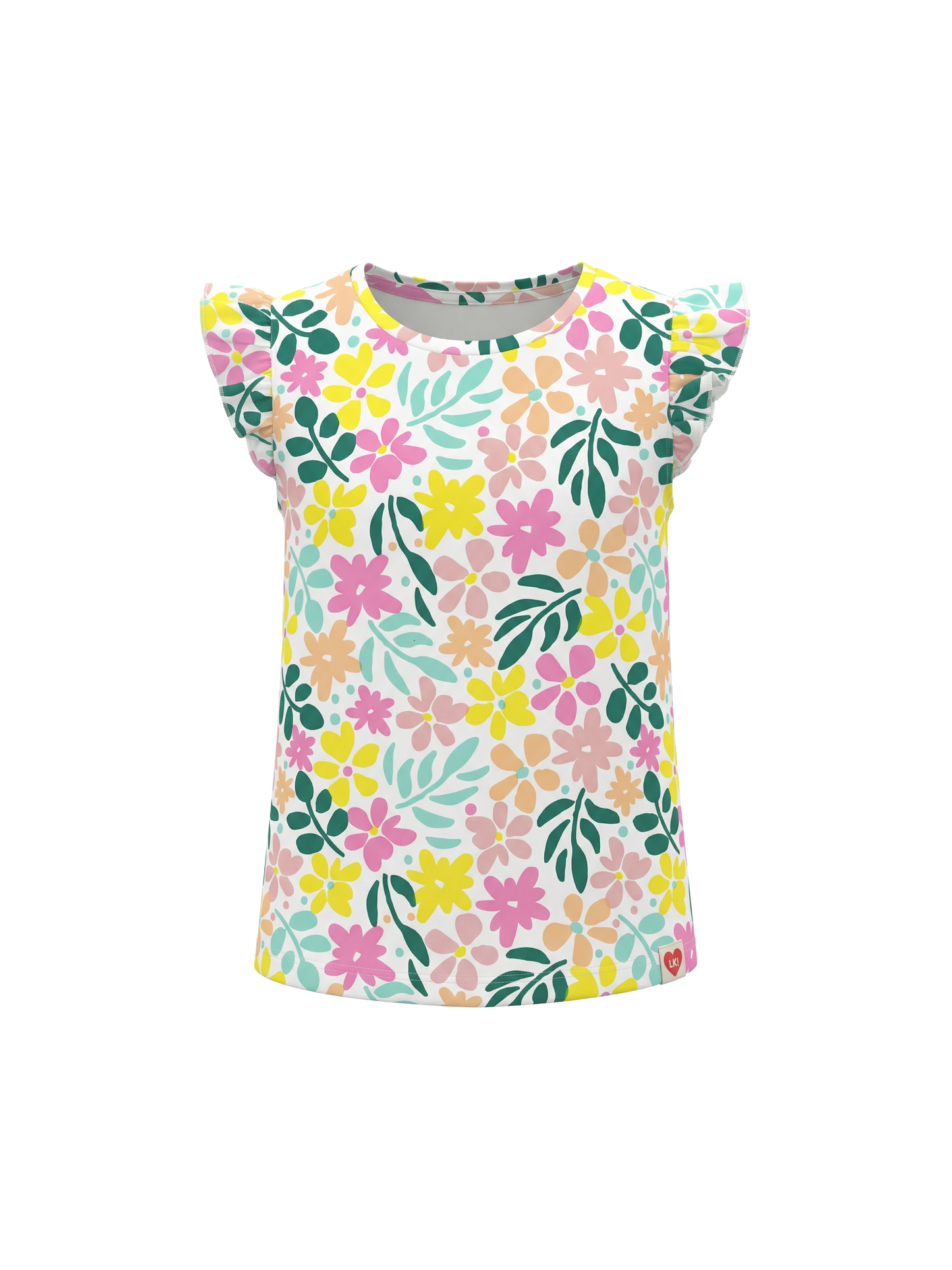 Pastel Flower Flutter | Dekliška majica s kratkimi rokavi