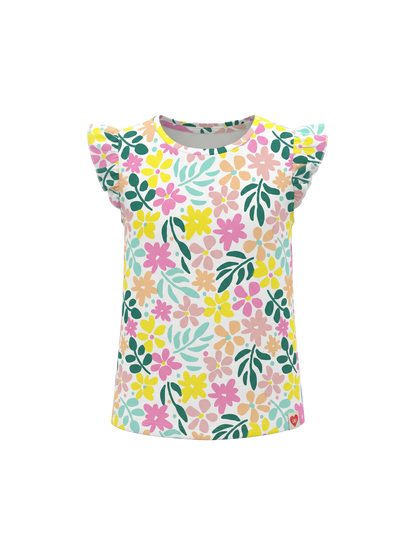Pastel Flower Flutter | Dekliška majica s kratkimi rokavi