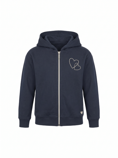 Sparkle Heart | Dekliška jopica s kapuco - ohlapen kroj