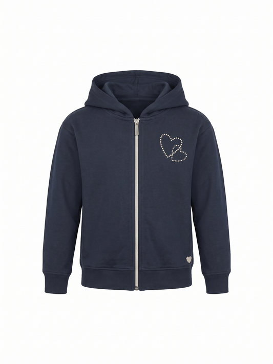 Sparkle Heart | Dekliška jopica s kapuco - ohlapen kroj