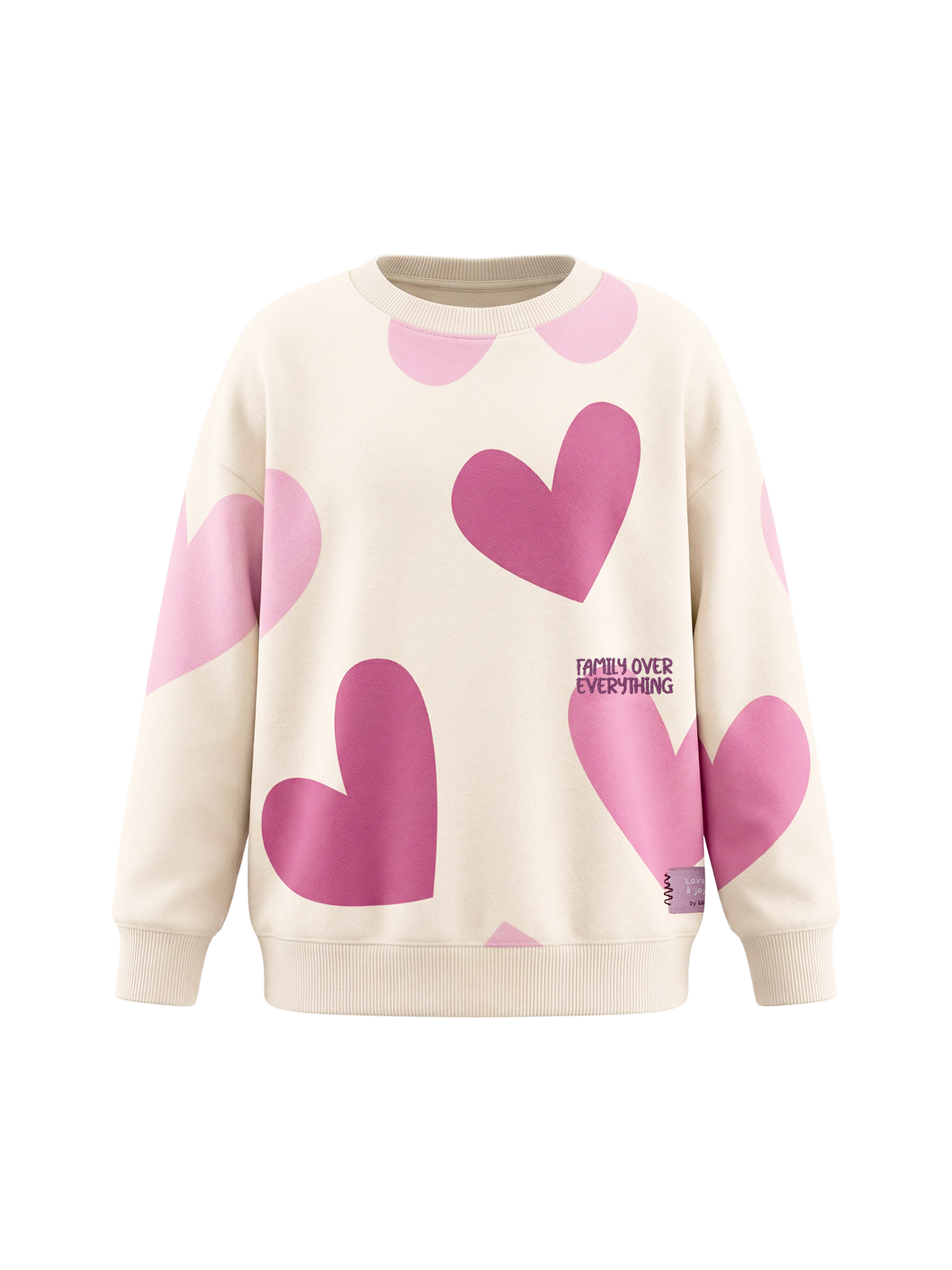 White Heart Family | Dekliški pulover - oversized kroj
