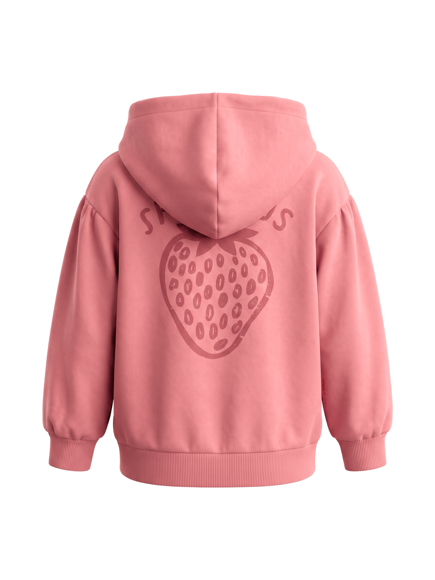 Peach Strawberries | Dekliška jopica s kapuco - oversized kroj
