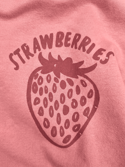Peach Strawberries | Dekliška jopica s kapuco - oversized kroj