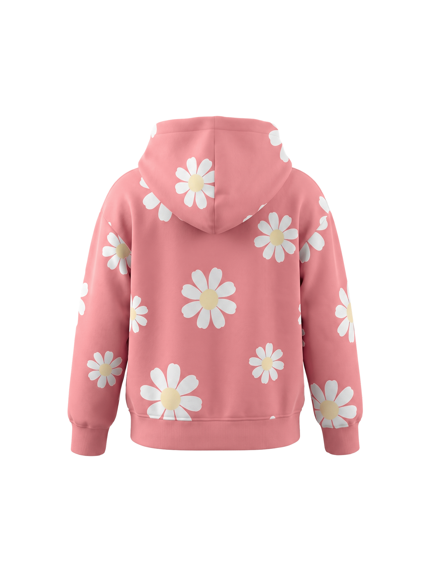 Peach Daisy Field | Dekliška jopica s kapuco - klasičen kroj