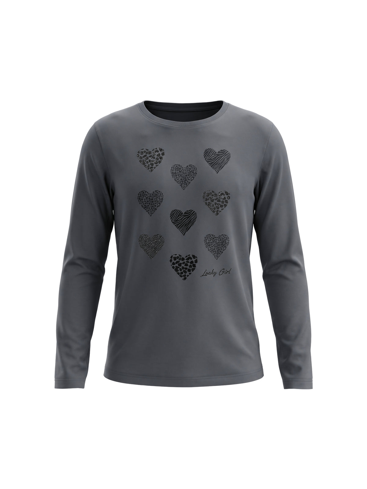 Iron Shiny Hearts | Dekliška majica z dolgimi rokavi - klasičen kroj