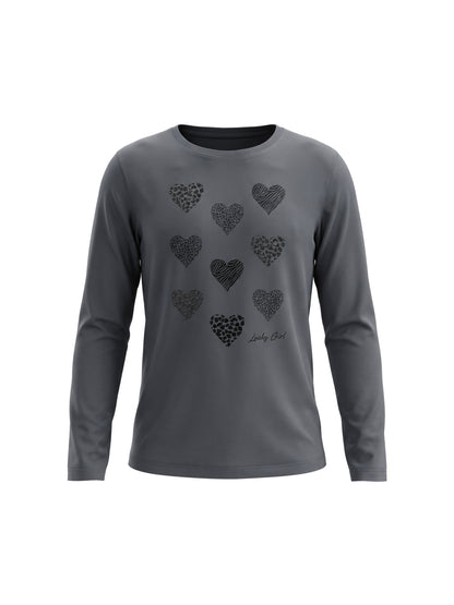 Iron Shiny Hearts | Dekliška majica z dolgimi rokavi - klasičen kroj