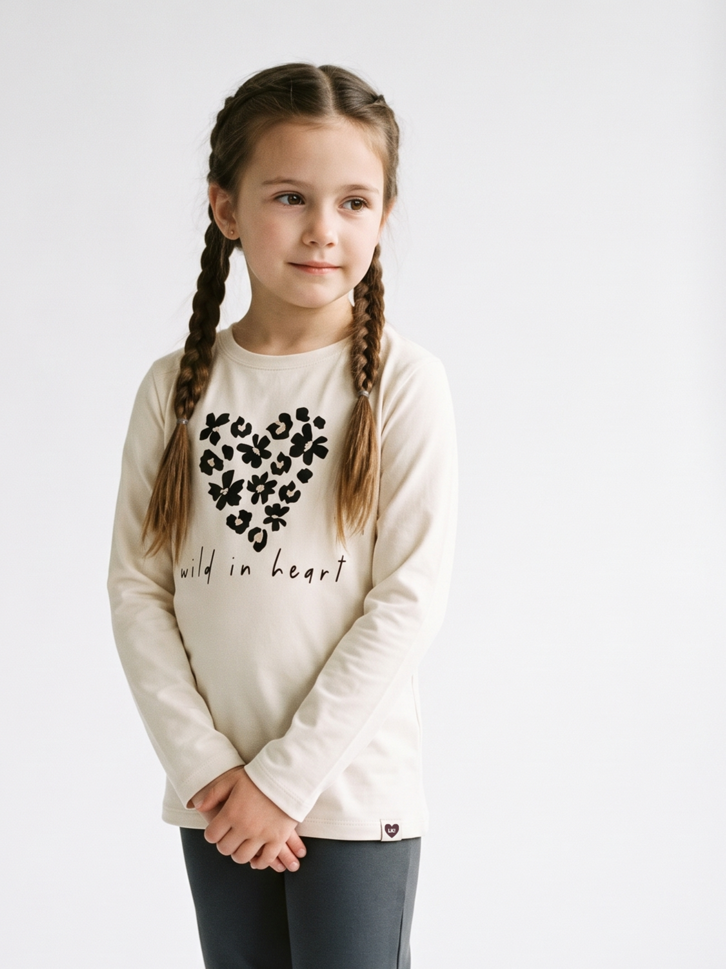 White Wild Heart | Dekliška tunika z dolgimi rokavi - klasičen kroj