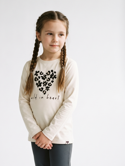 White Wild Heart | Dekliška tunika z dolgimi rokavi - klasičen kroj