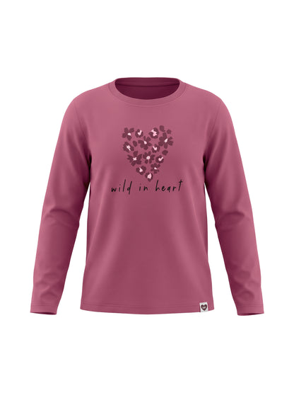 Raspberry Wild Heart | Dekliška majica z dolgimi rokavi - klasičen kroj