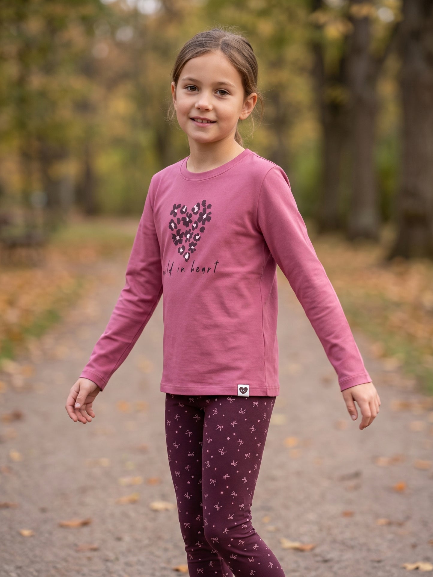 Raspberry Wild Heart | Dekliška majica z dolgimi rokavi - klasičen kroj