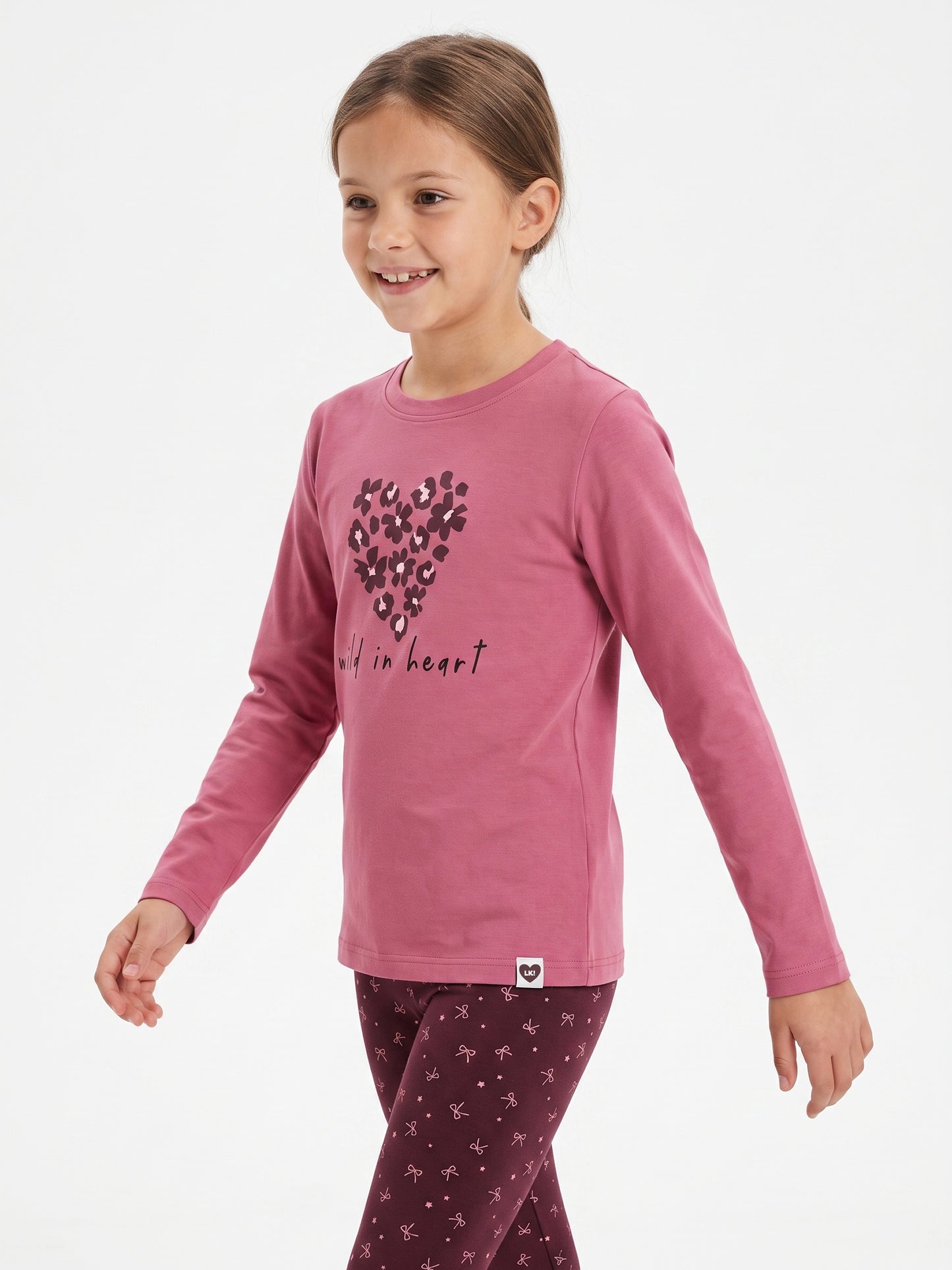 Raspberry Wild Heart | Dekliška majica z dolgimi rokavi - klasičen kroj