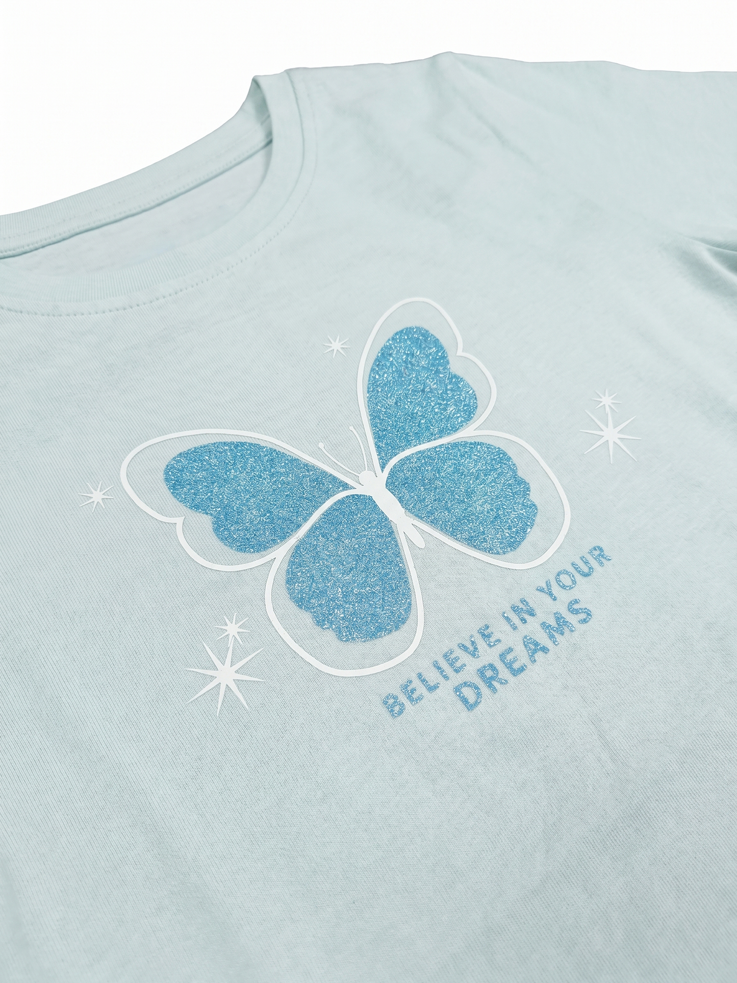 Mint Butterfly | Dekliška majica z dolgimi rokavi - klasičen kroj