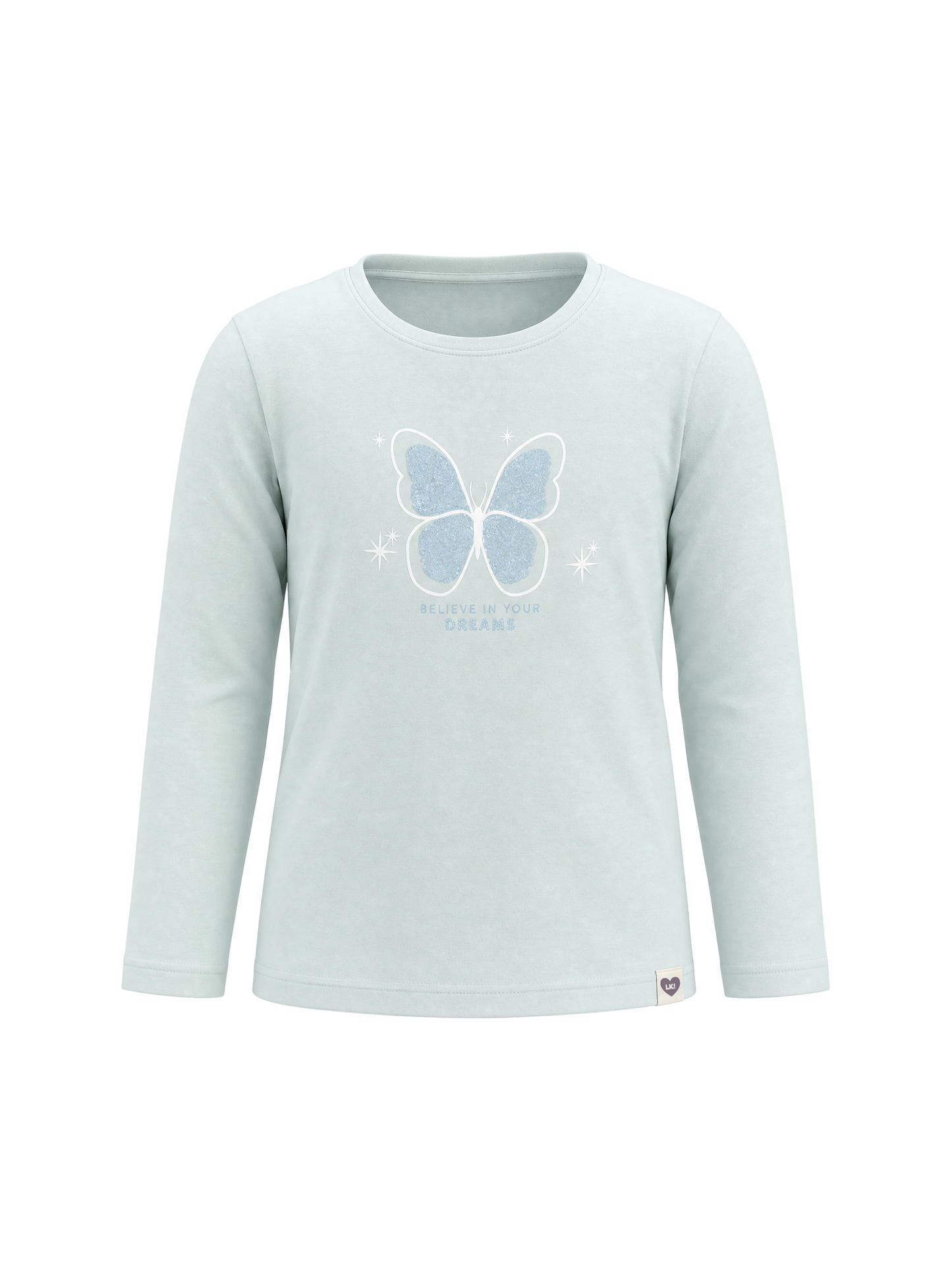 Mint Butterfly | Dekliška majica z dolgimi rokavi - klasičen kroj