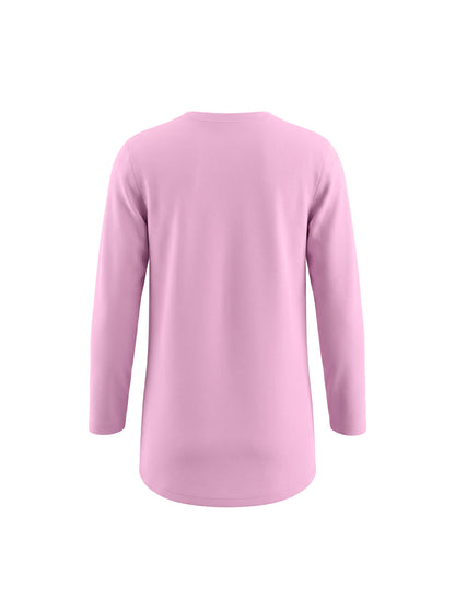 Pink Leopard Heart | Dekliška tunika z dolgimi rokavi - klasičen kroj
