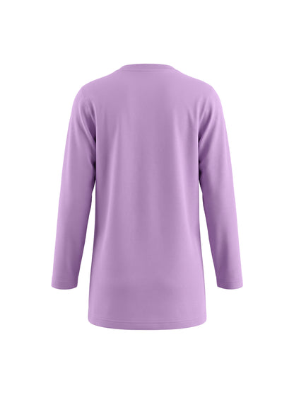 Lilac Shiny Hearts | Dekliška tunika z dolgimi rokavi - klasičen kroj