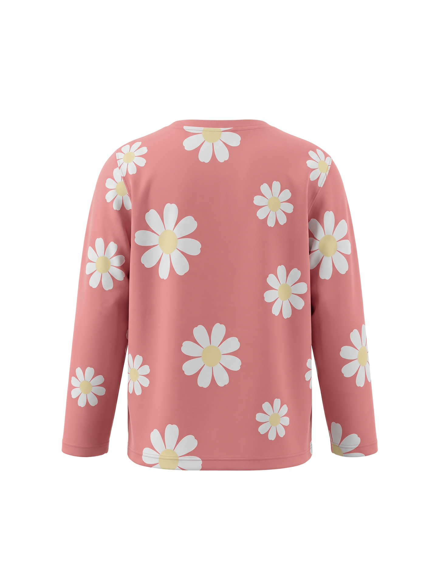 Peach Daisy Field | Dekliška majica z dolgimi rokavi - ohlapen kroj