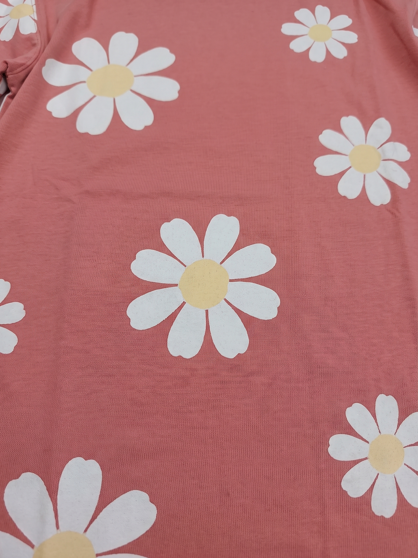 Peach Daisy Field | Dekliška majica z dolgimi rokavi - ohlapen kroj