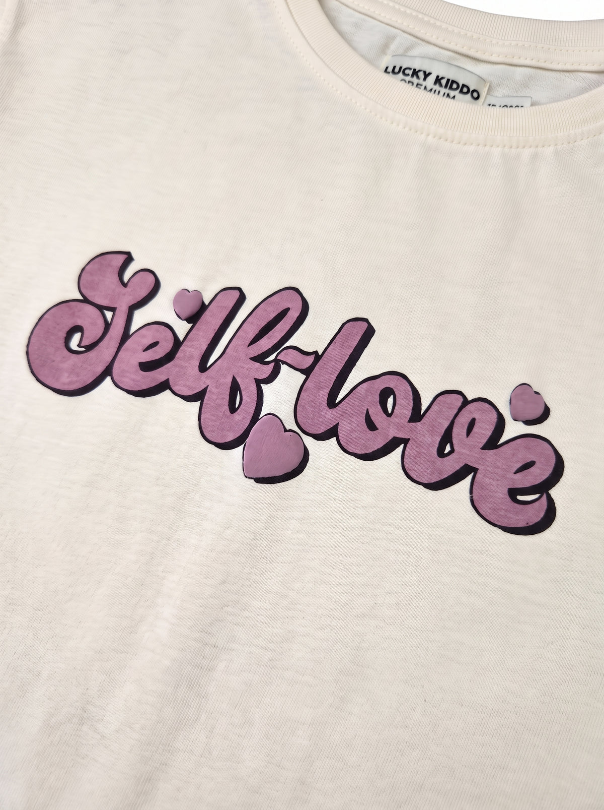 White Self Love | Dekliška majica z dolgimi rokavi - ohlapen kroj
