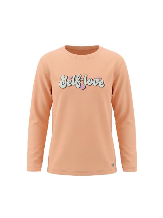 Orange Self Love | Dekliška majica z dolgimi rokavi - ohlapen kroj