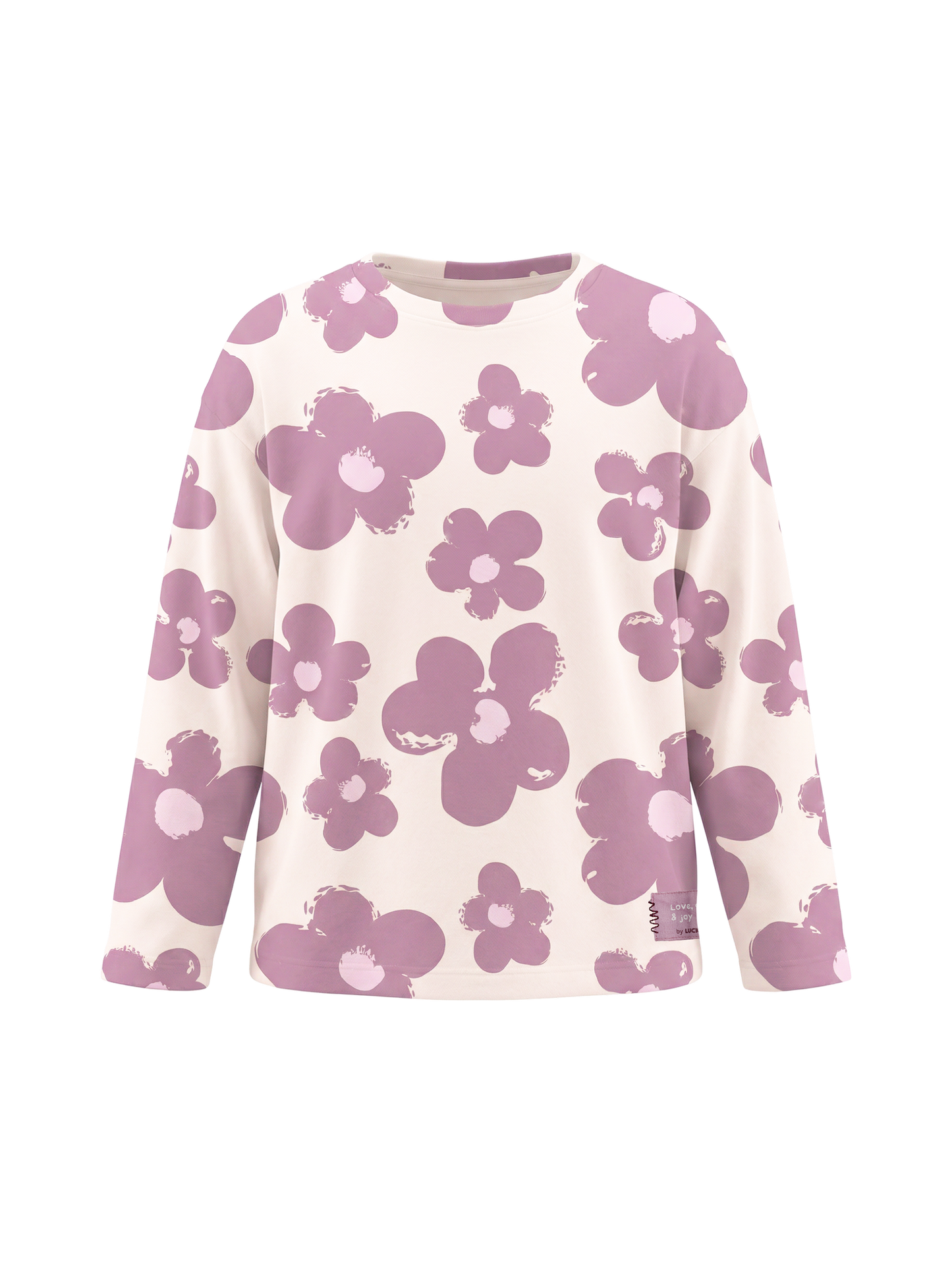 White Blossom | Dekliška majica z dolgimi rokavi - ohlapen kroj