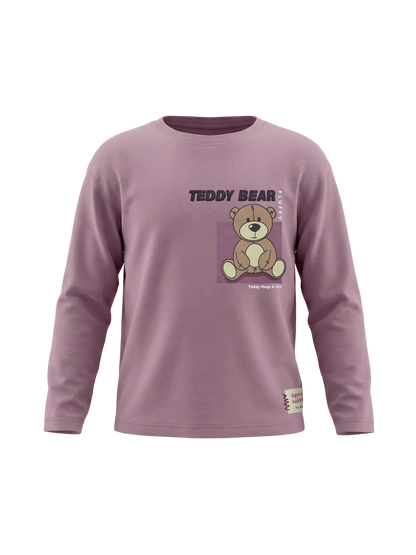 Lilac Teddy | Dekliška majica z dolgimi rokavi - ohlapen kroj