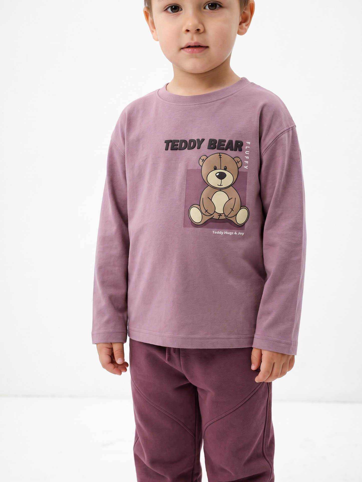 Lilac Teddy | Dekliška majica z dolgimi rokavi - ohlapen kroj