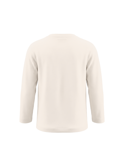 White Lazy Teddy | Dekliška majica z dolgimi rokavi - ohlapen kroj