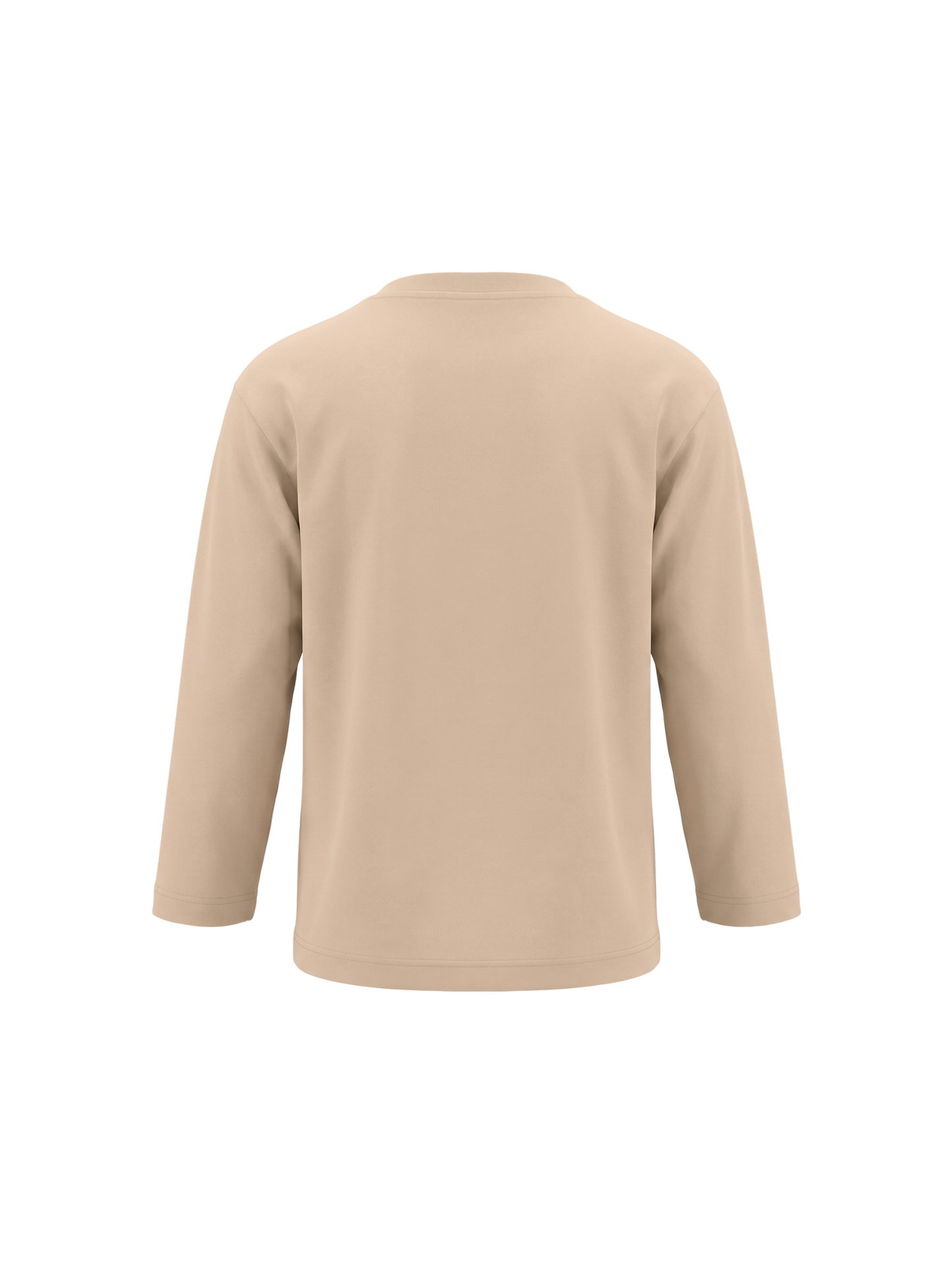 Beige Pocket Teddy | Dekliška majica z dolgimi rokavi - ohlapen kroj