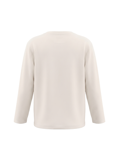 White Pocket Teddy | Dekliška majica z dolgimi rokavi