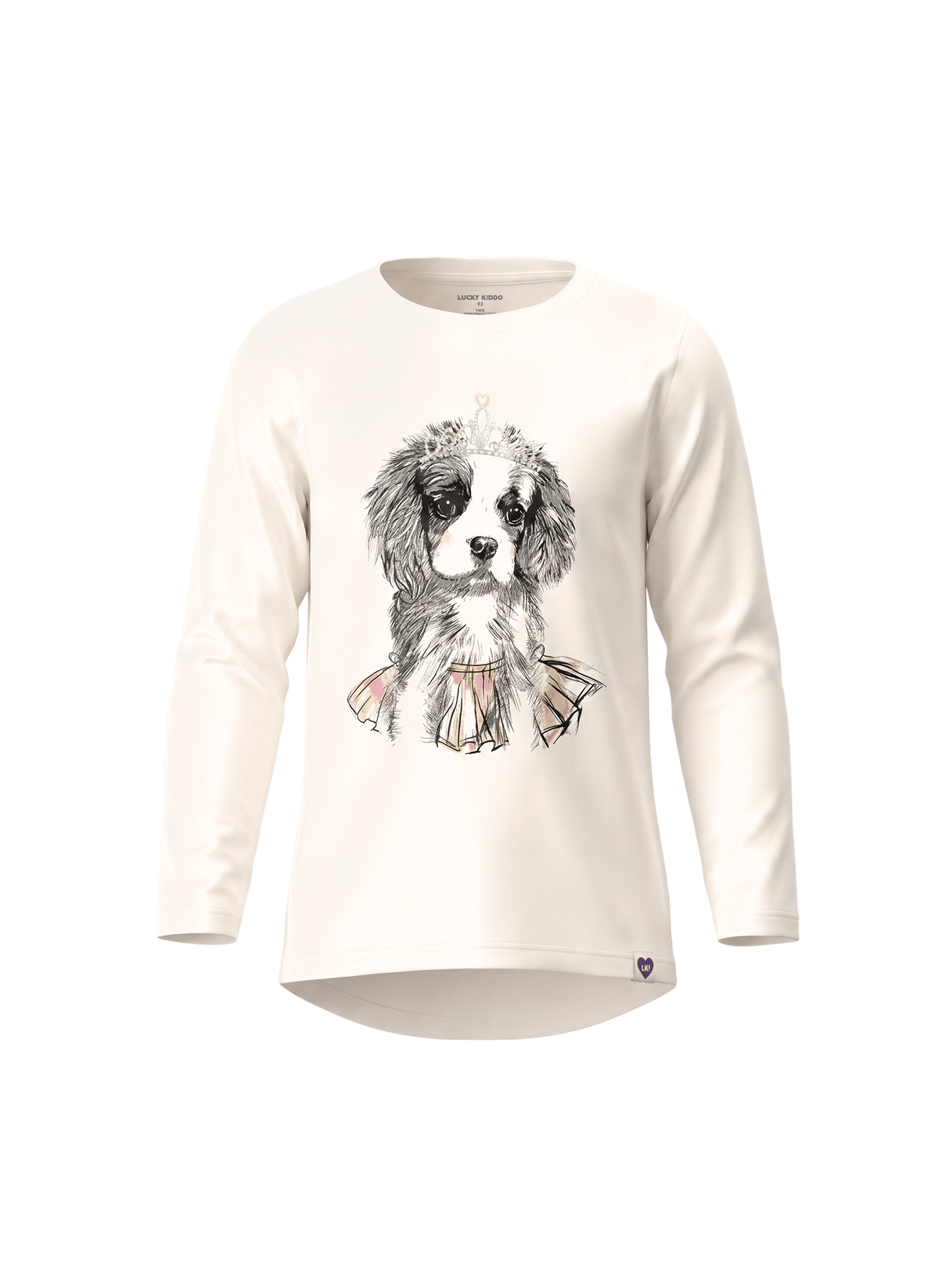 White Princess Dog | Dekliška tunika z dolgimi rokavi - klasičen kroj