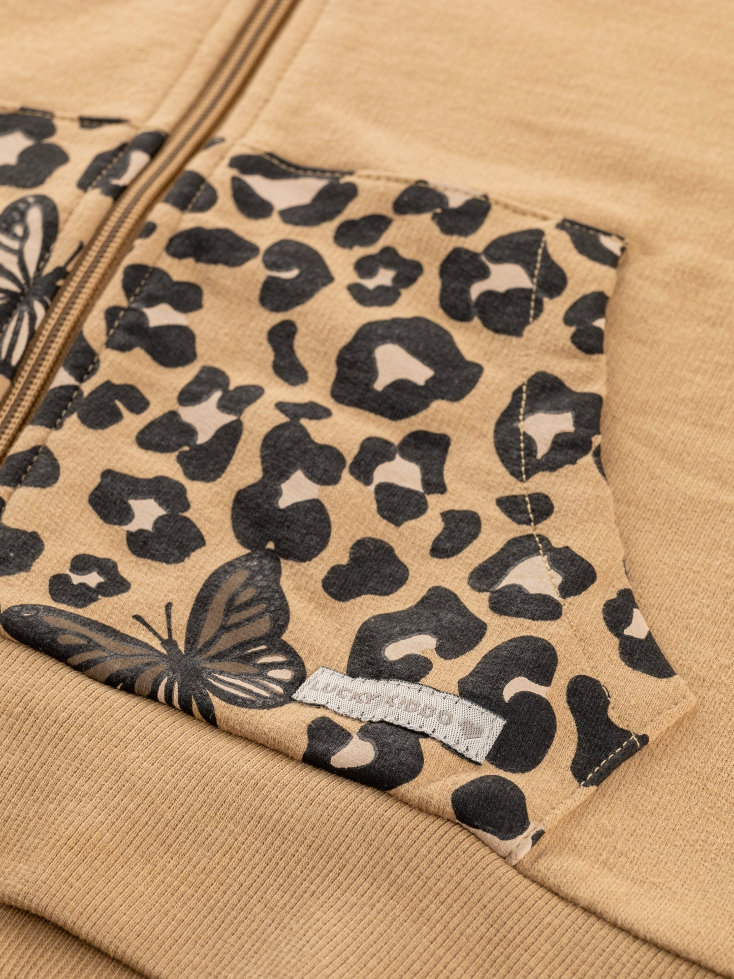 Wild Beige | Dekliški pulover z zadrgo in kapuco