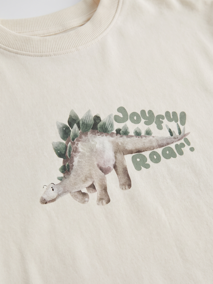 Cream Joyful Roar | Fantovska majica s kratkimi rokavi - ohlapen kroj