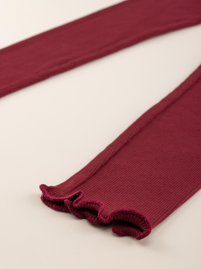 Berry Red | Dekliške pajkice z rebrasto strukturo