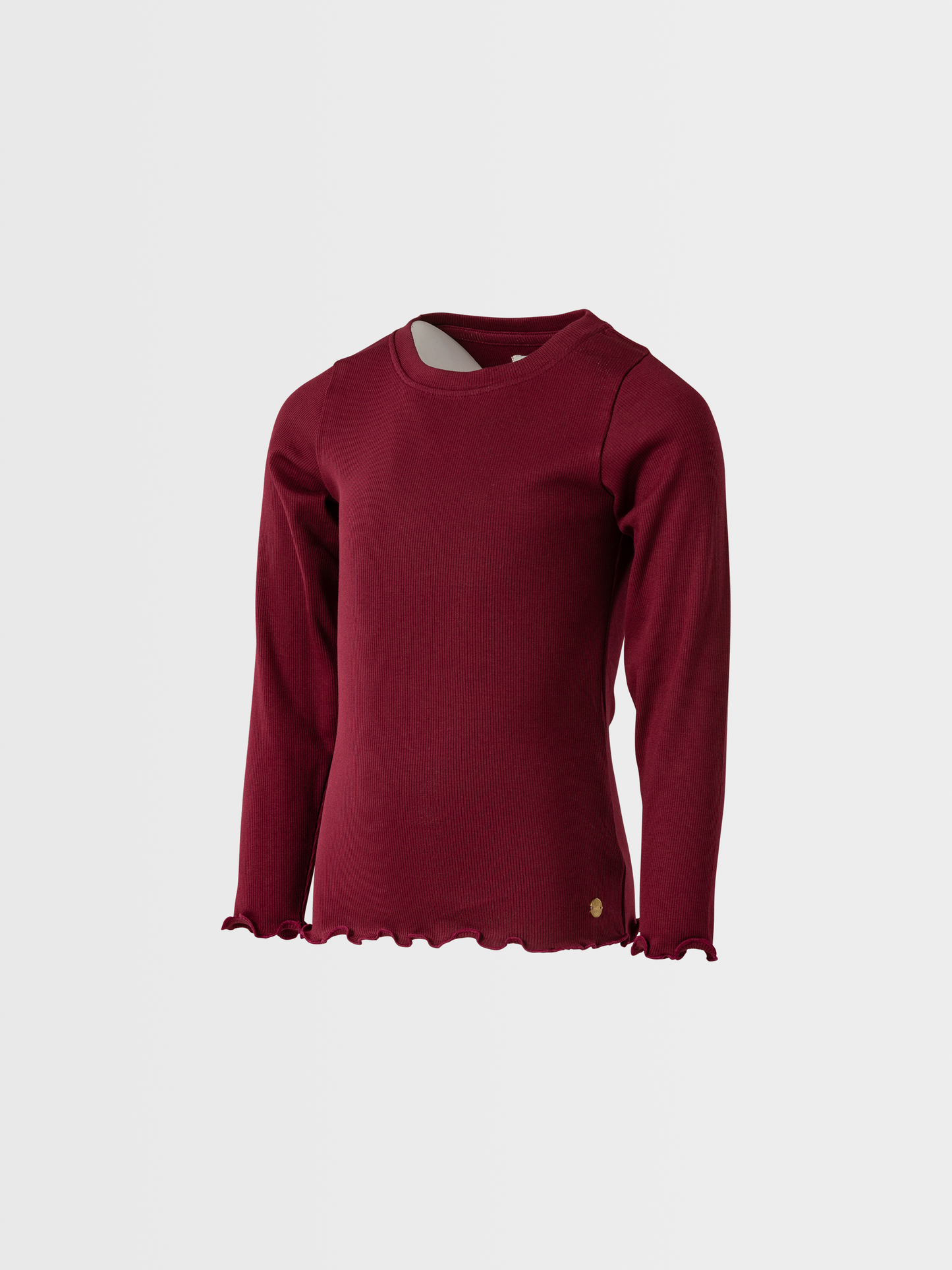 Berry Red | Dekliška majica z dolgimi rokavi in rebrasto strukturo