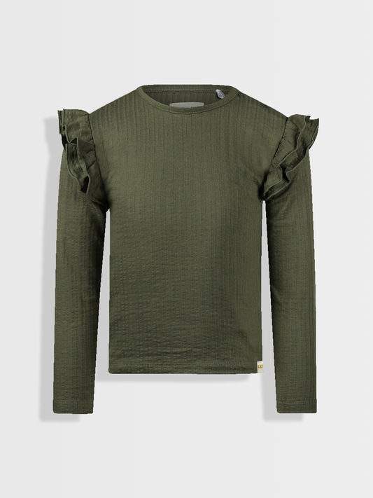 Forest Green | Dekliška majica z dolgimi rokavi - Lucky Kiddo SI 