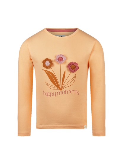 Peachy Flower | Dekliška majica z dolgimi rokavi