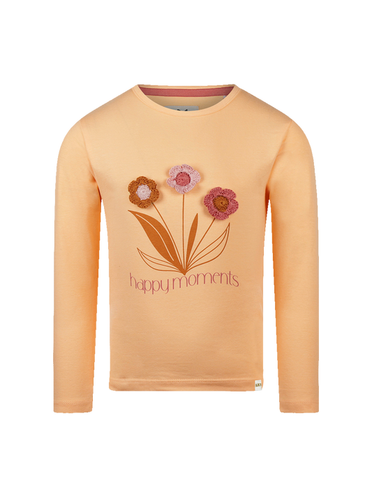 Peachy Flower | Dekliška majica z dolgimi rokavi