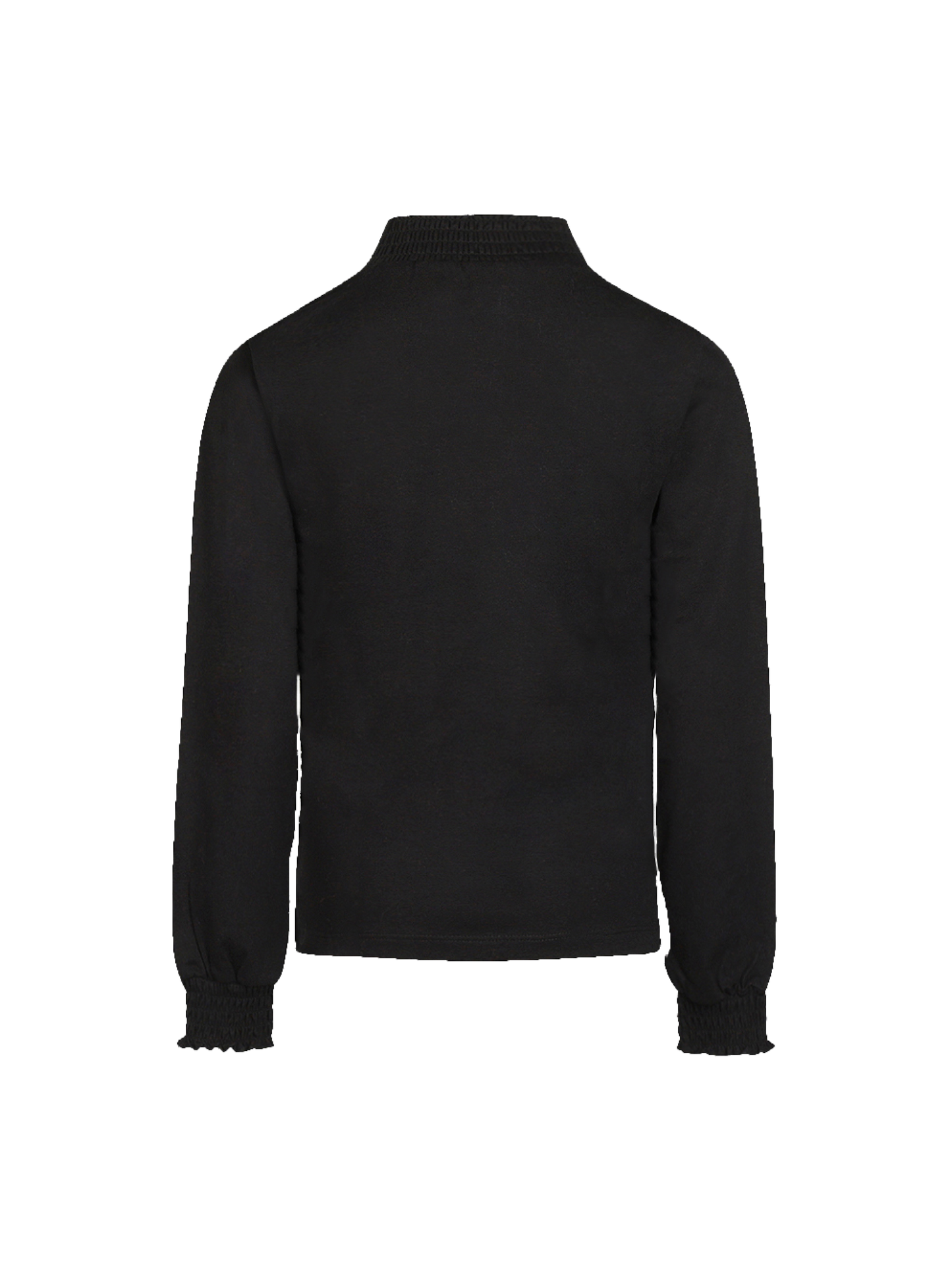 Elegant Black | Dekliška majica z dolgimi rokavi in višjim ovratnikom