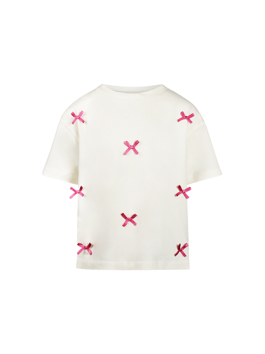 Bow Delight | Dekliška kratka majica oversized kroja