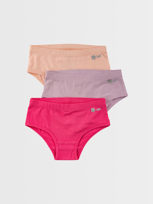 Roza + lila + pink | Dekliške spodnjice hipster (3x)