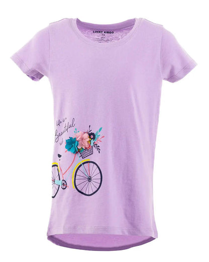 Dekliška kratka majica Purple Bike - Lucky Kiddo SI 